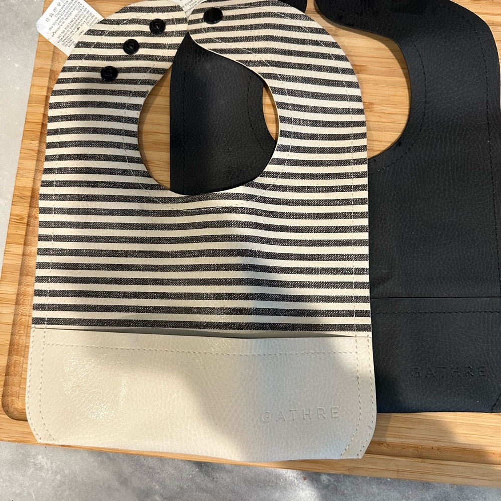 Black and White Striped Bibs for Feeding